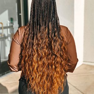 Smedium Half & Half Knotless (With Human Hair at The End)